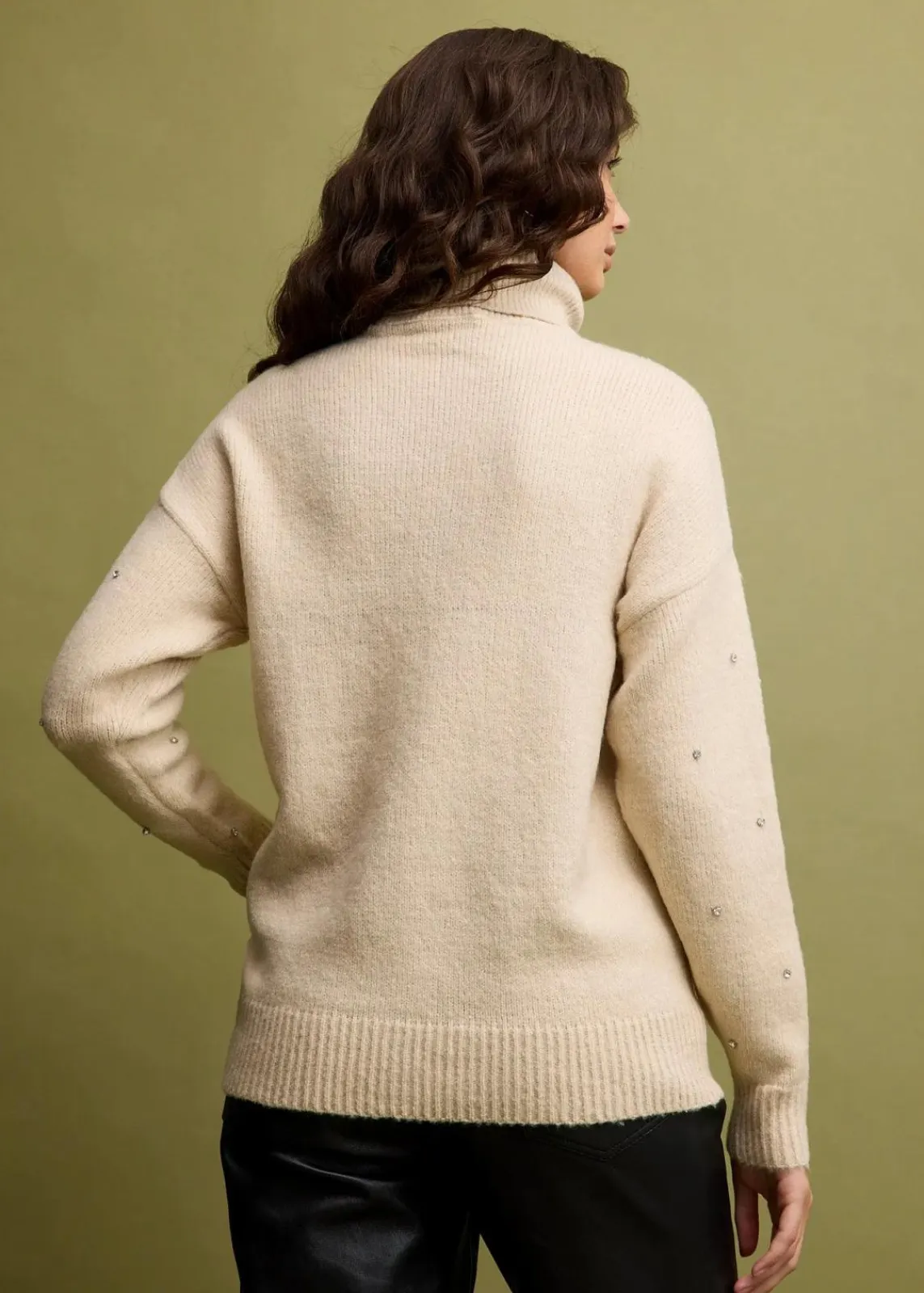bonprix Bekleidung·Umstandsmode|Bekleidung·Jeans^Rollkragenpullover mit Strasssteinen beige