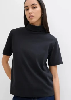 bonprix Shirts & Tops^Rollkragenshirt aus reiner Bio-Baumwolle schwarz