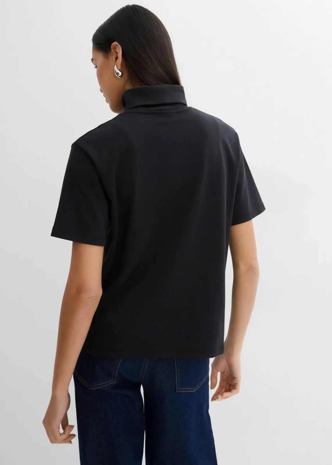 bonprix Shirts & Tops^Rollkragenshirt aus reiner Bio-Baumwolle schwarz