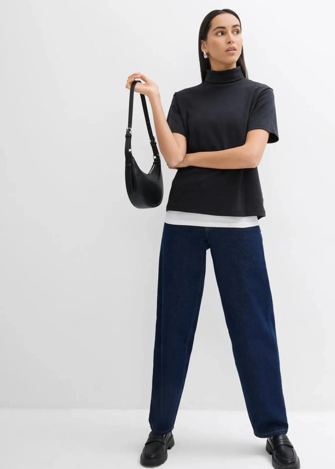 bonprix Shirts & Tops^Rollkragenshirt aus reiner Bio-Baumwolle schwarz