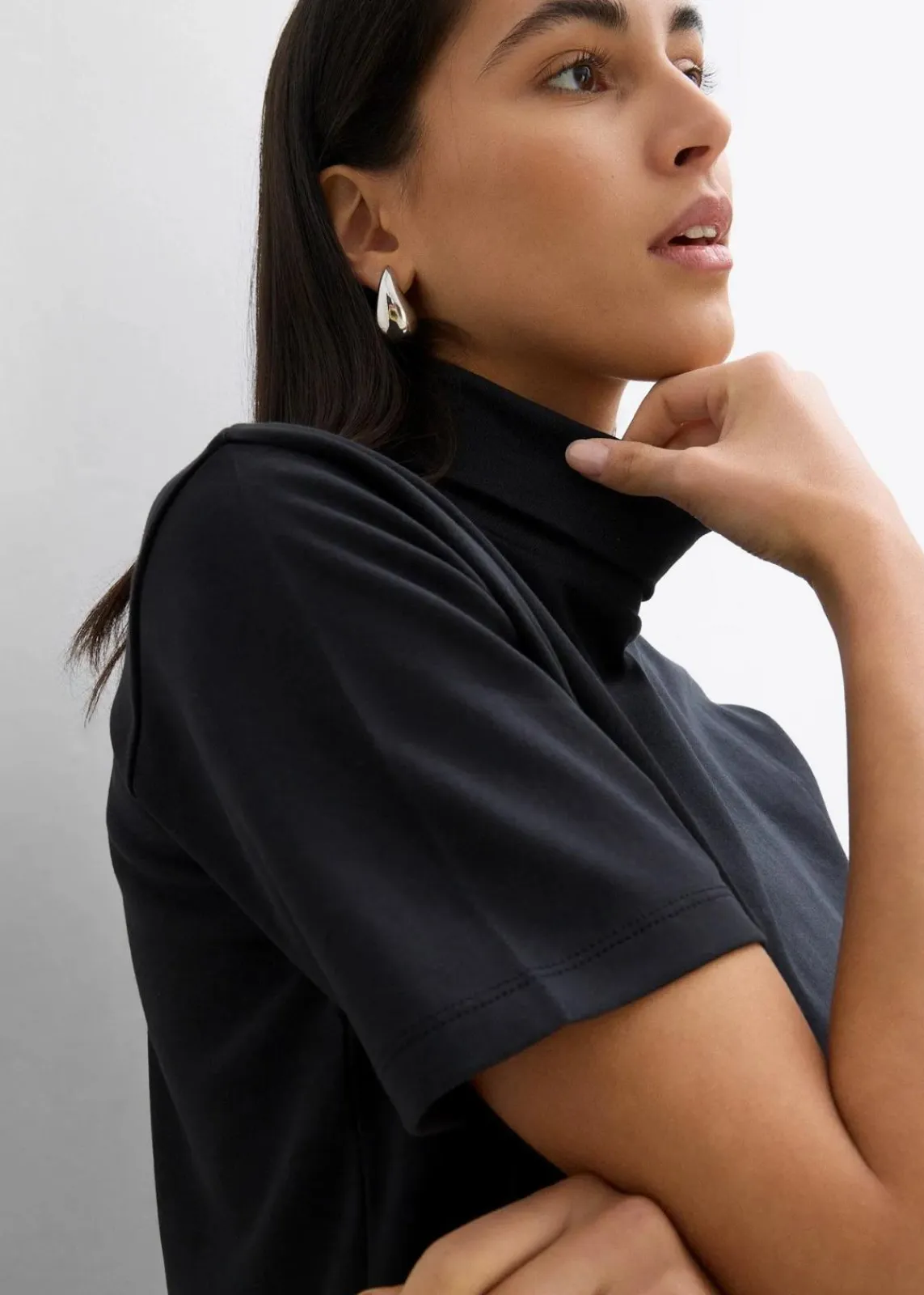 bonprix Shirts & Tops^Rollkragenshirt aus reiner Bio-Baumwolle schwarz
