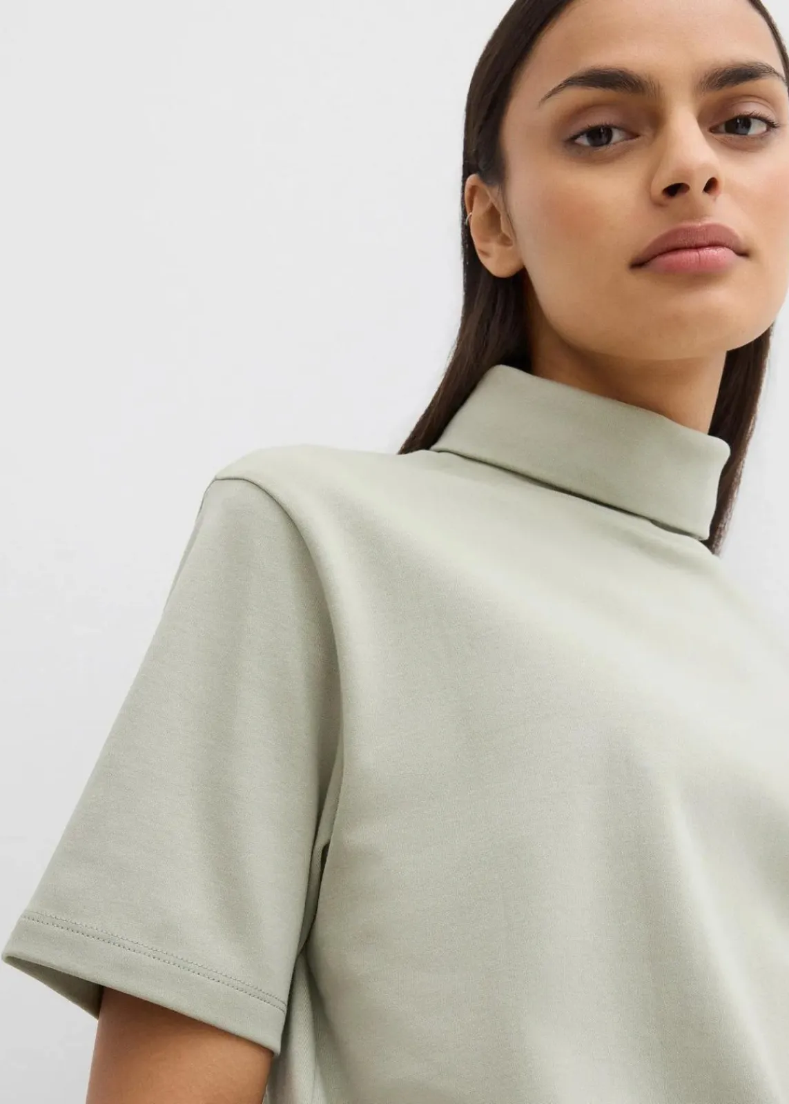 bonprix Shirts & Tops^Rollkragenshirt aus reiner Bio-Baumwolle seegras