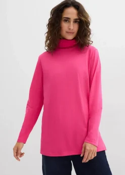 bonprix Shirts & Tops|Basics^Rollkragenshirt aus reiner Bio-Baumwolle pinklady