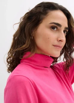 bonprix Shirts & Tops|Basics^Rollkragenshirt aus reiner Bio-Baumwolle pinklady
