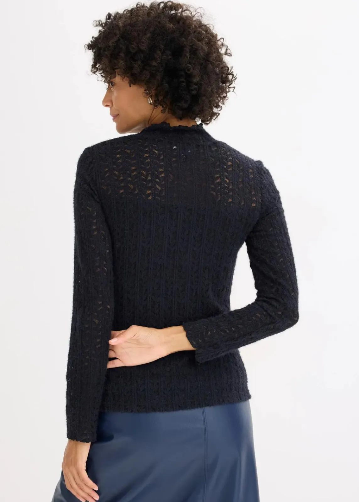 bonprix Shirts & Tops^Rollkragenshirt aus Spitze schwarz