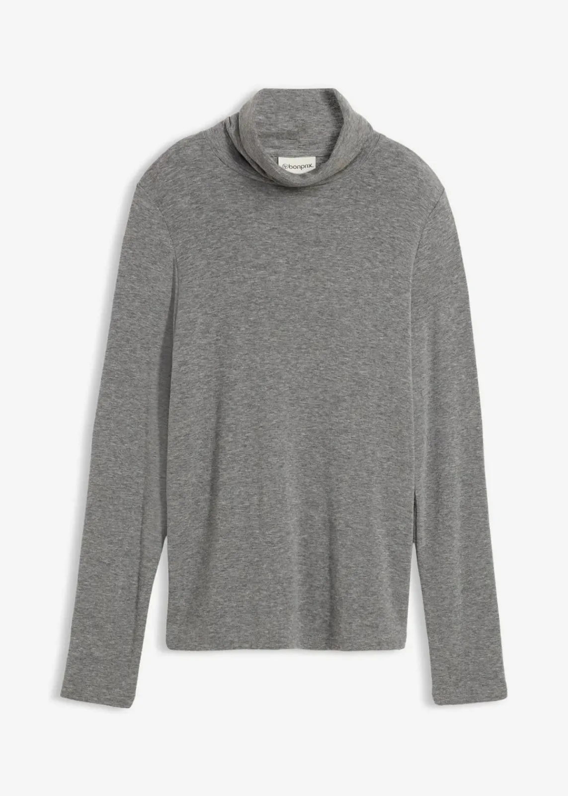 bonprix Premium|Shirts & Tops^Rollkragenshirt mit Woll-Anteil grau meliert
