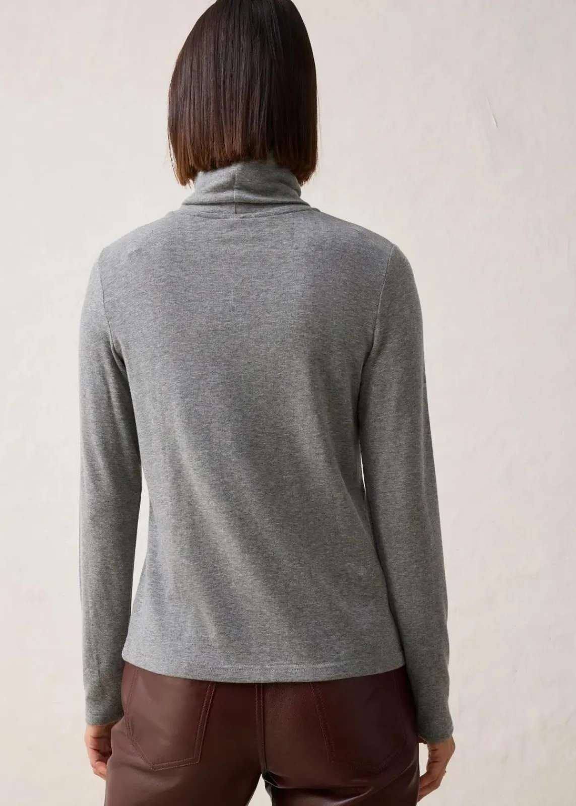 bonprix Premium|Shirts & Tops^Rollkragenshirt mit Woll-Anteil grau meliert