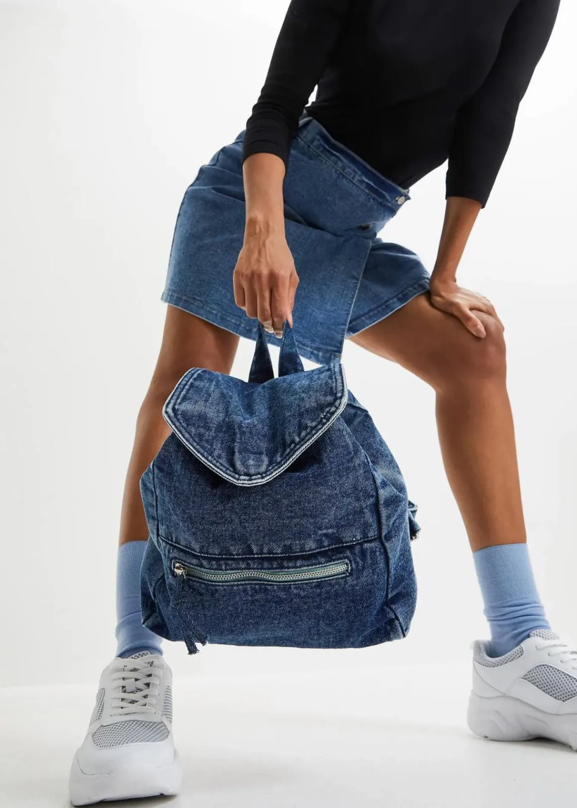 bonprix Taschen^Rucksack aus Denim blau denim