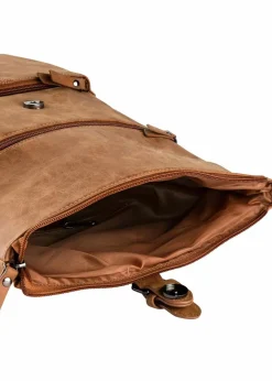 bonprix Taschen^Rucksack mit Außentasche und Schnallendetail cognac