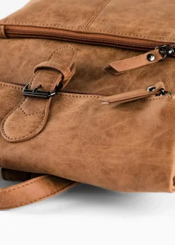 bonprix Taschen^Rucksack mit Außentasche und Schnallendetail cognac