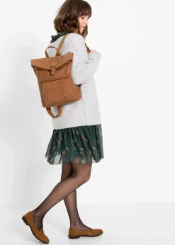 bonprix Taschen^Rucksack mit Außentasche und Schnallendetail cognac
