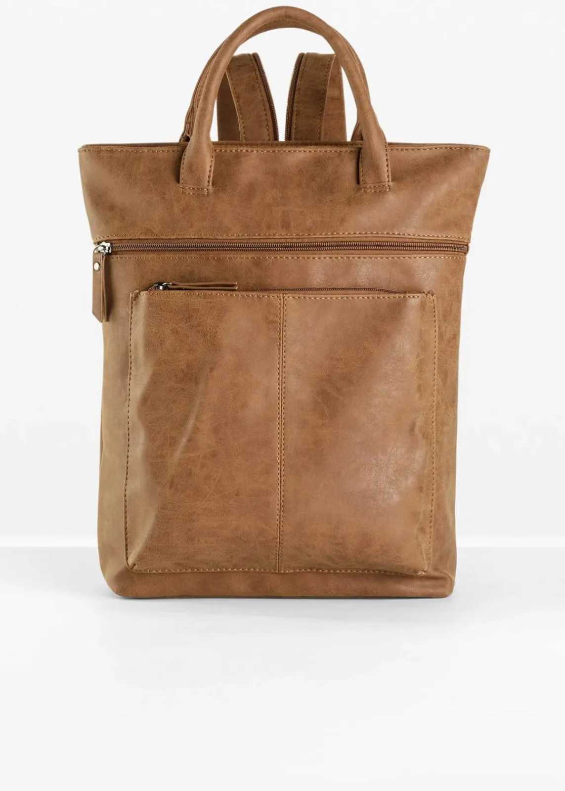 bonprix Taschen^Rucksack mit Außentaschen cognac