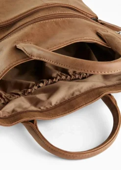 bonprix Taschen^Rucksack mit Außentaschen cognac
