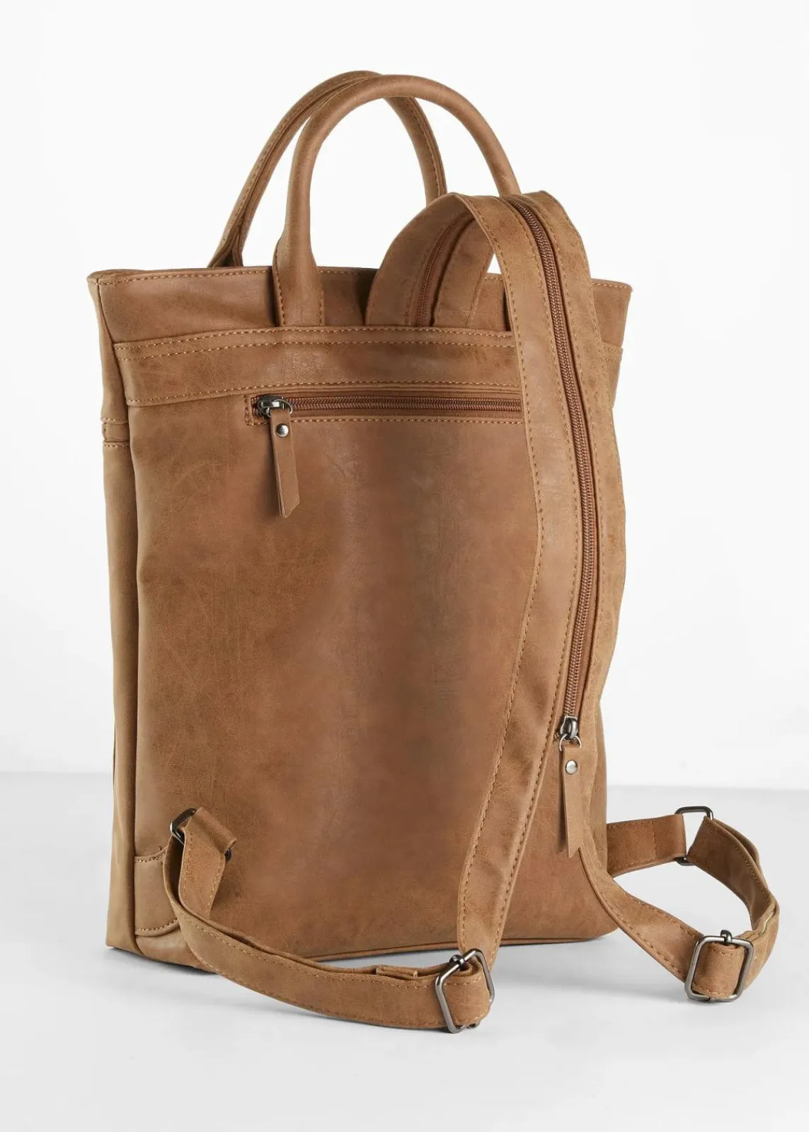 bonprix Taschen^Rucksack mit Außentaschen cognac