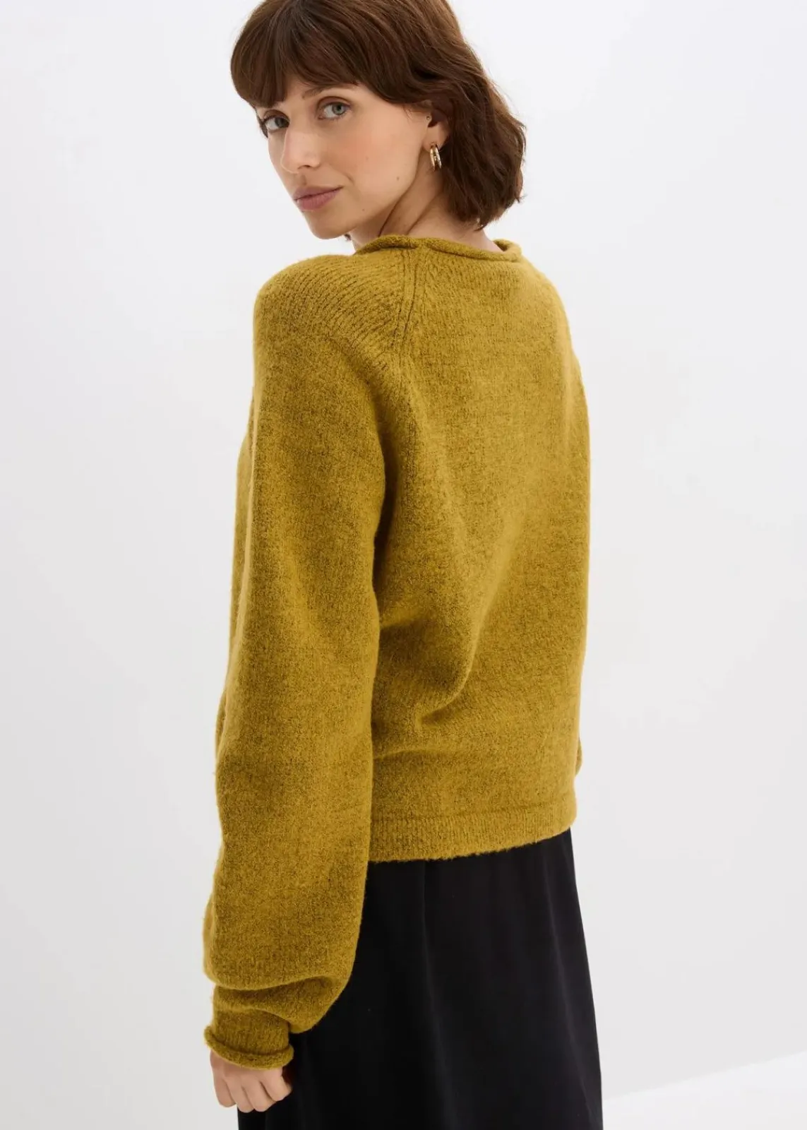 bonprix Bekleidung·Umstandsmode|Bekleidung·Jeans^Rundhalspullover mistelgrün meliert