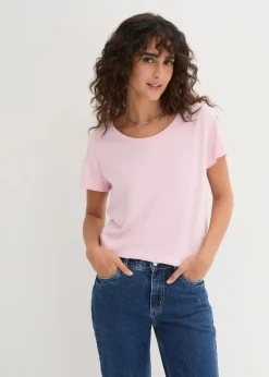 bonprix Shirts & Tops|Basics^Rundhals-Shirt (5er-Pack) kristallrosa + pastellmint + mattaqua + rauchflieder + weiß