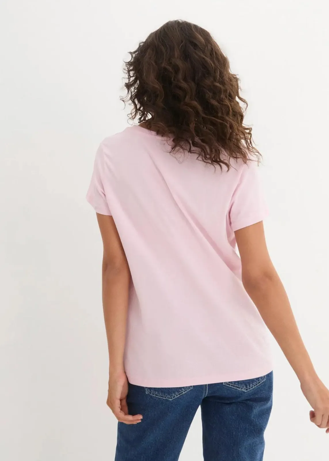 bonprix Shirts & Tops|Basics^Rundhals-Shirt (5er-Pack) kristallrosa + pastellmint + mattaqua + rauchflieder + weiß