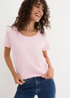 bonprix Shirts & Tops|Basics^Rundhals-Shirt (5er-Pack) kristallrosa + pastellmint + mattaqua + rauchflieder + weiß