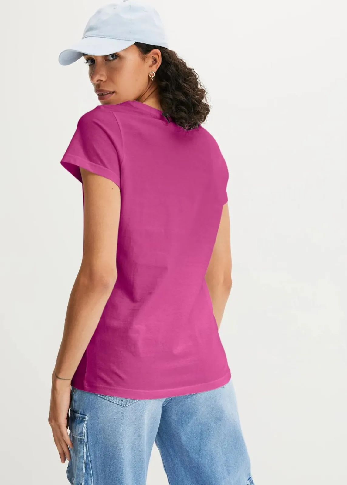 bonprix Shirts & Tops|Basics^Rundhals-Shirt (5er-Pack) dunkelpink+violettorchidee+hellblau+hellgelb+eiskaffee