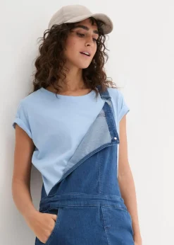 bonprix Shirts & Tops|Basics^Rundhals-Shirt (5er-Pack) hellkoralle + hummer + hellblau + azurblau + weiß