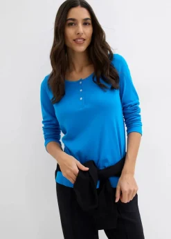 bonprix Shirts & Tops|Basics^Rundhalsshirt aus reiner Bio-Baumwolle capriblau