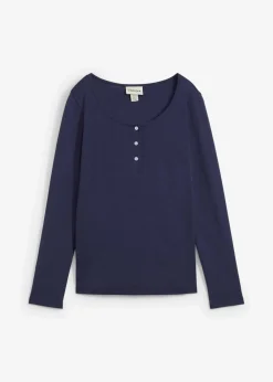 bonprix Bekleidung·Röcke|Basics^Rundhalsshirt aus reiner Bio-Baumwolle dunkelblau