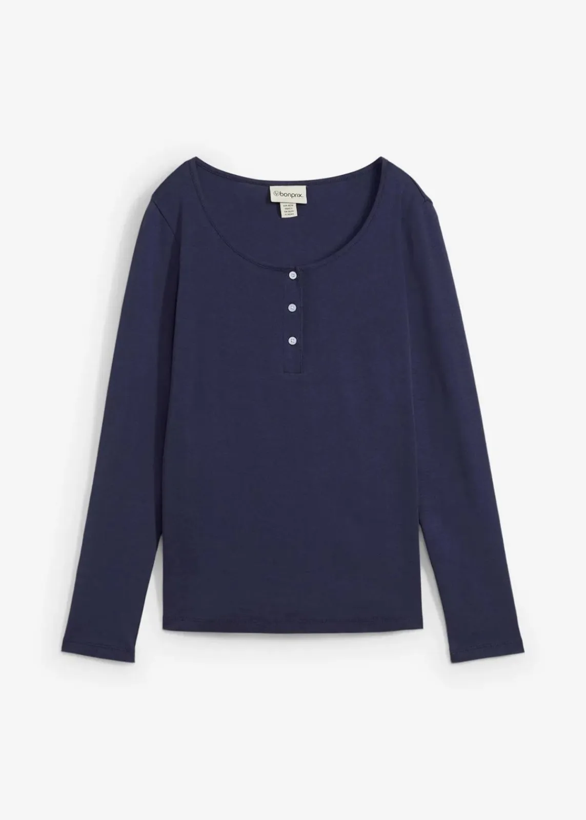 bonprix Bekleidung·Röcke|Basics^Rundhalsshirt aus reiner Bio-Baumwolle dunkelblau