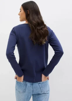bonprix Bekleidung·Röcke|Basics^Rundhalsshirt aus reiner Bio-Baumwolle dunkelblau