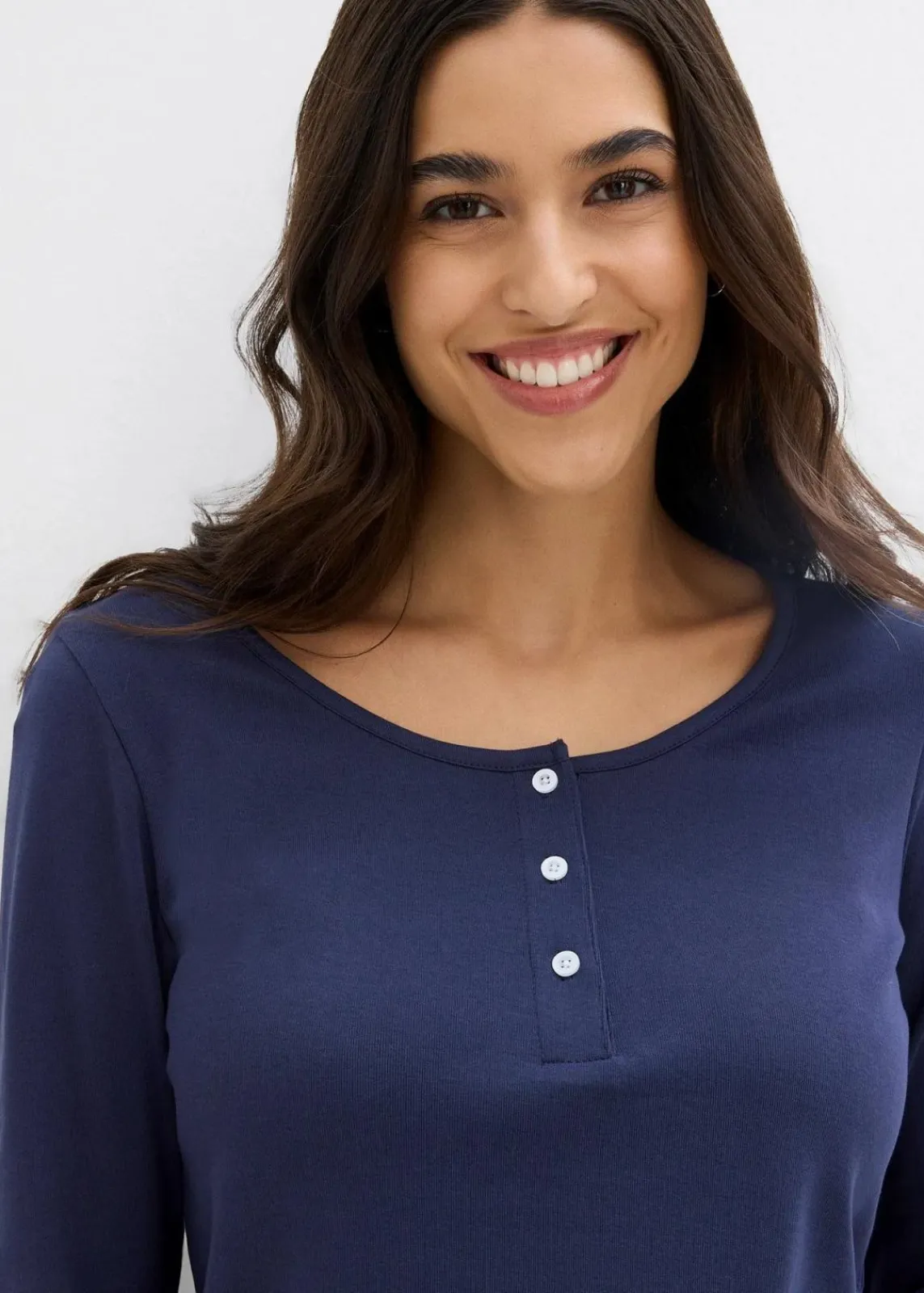 bonprix Bekleidung·Röcke|Basics^Rundhalsshirt aus reiner Bio-Baumwolle dunkelblau