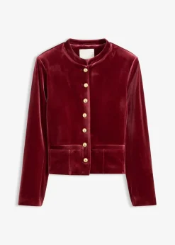 bonprix Bekleidung·Hosen|Jacken & Mäntel^Samtjacke rubinrot