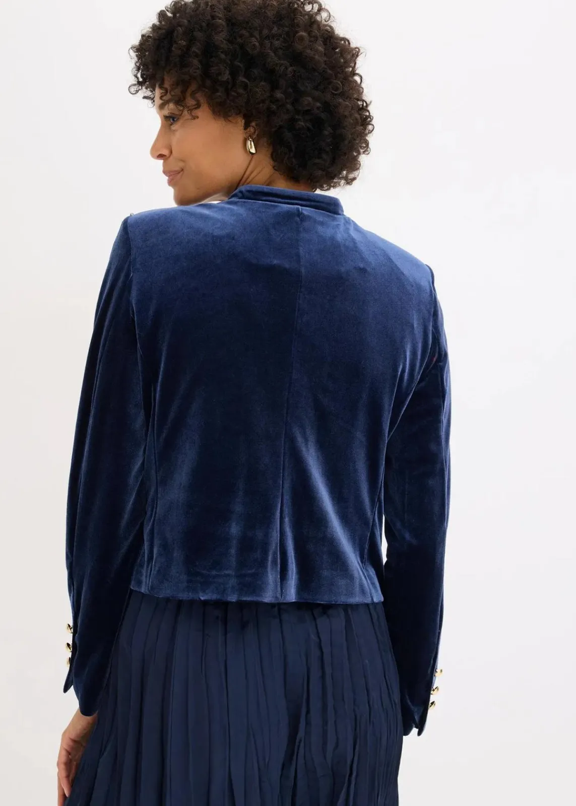 bonprix Jacken & Mäntel|Bekleidung·Hosen^Samtjacke dunkelblau