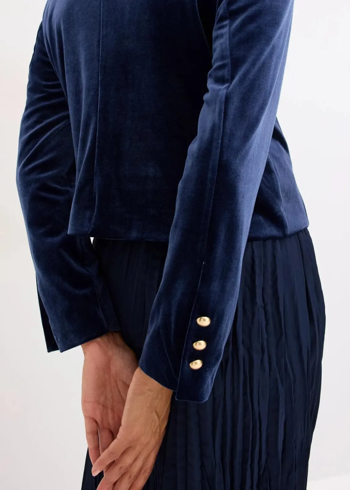 bonprix Jacken & Mäntel|Bekleidung·Hosen^Samtjacke dunkelblau