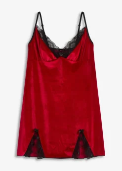 bonprix Wäsche·Corsagen & Negligés|Wäsche·Dessous^Samtkleid rot/schwarz
