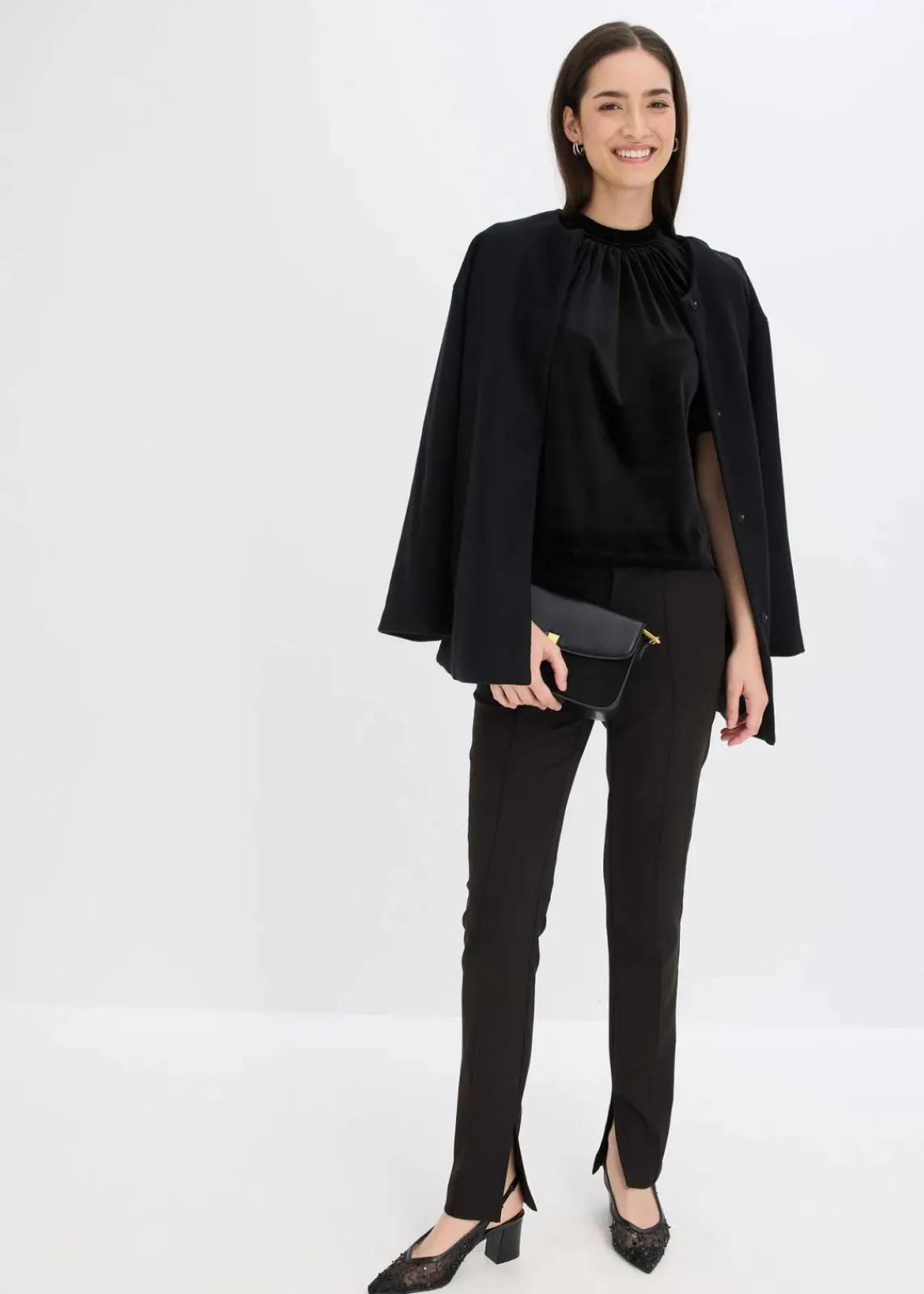 bonprix Shirts & Tops^Samtshirt schwarz