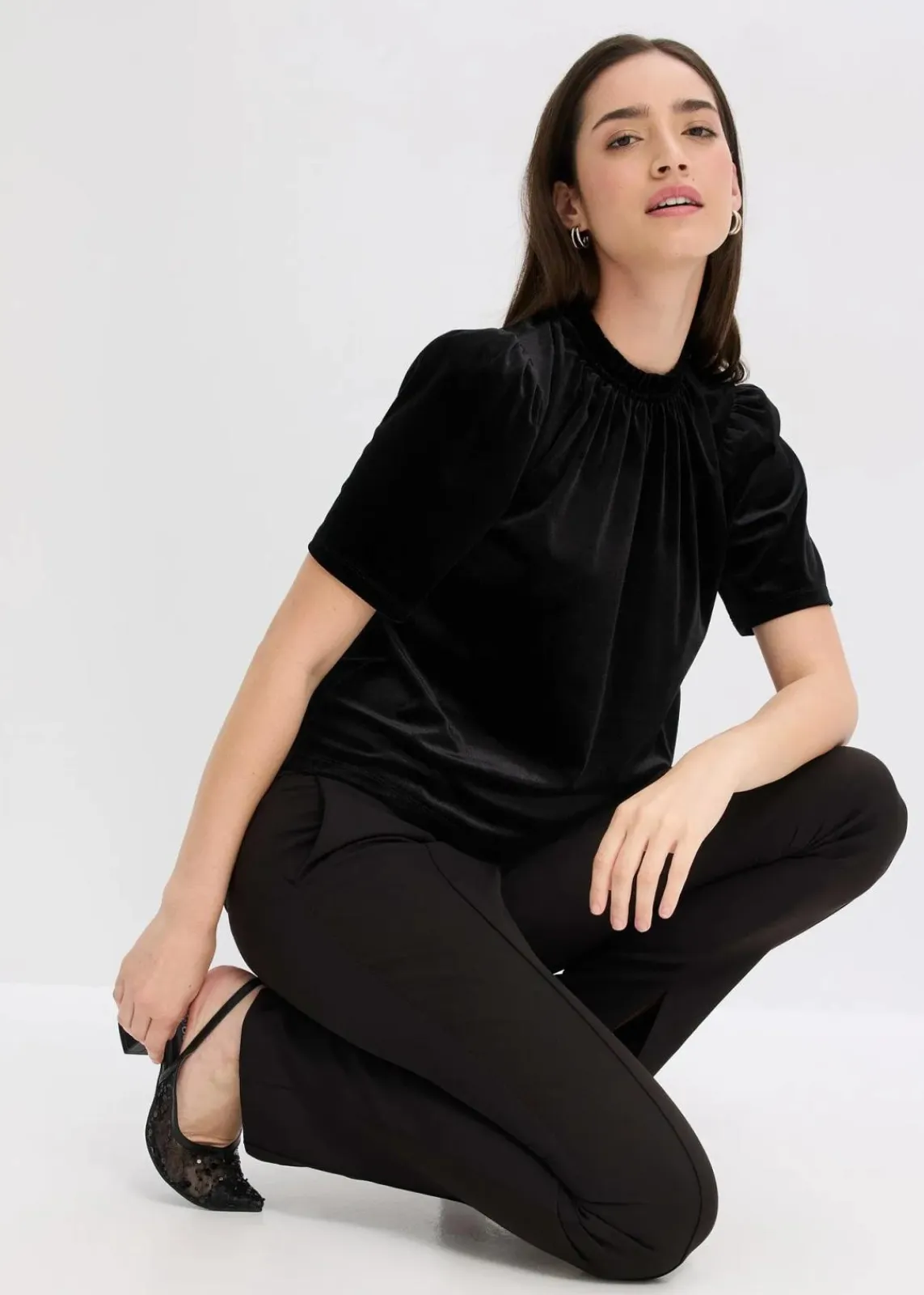 bonprix Shirts & Tops^Samtshirt schwarz