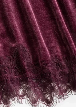 bonprix Shirts & Tops^Samtshirt mit Spitze weinrot