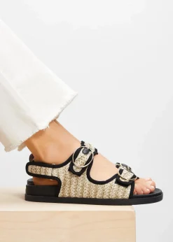 bonprix Strandmode|Sommerschuhe^Sandalen schwarz/natur