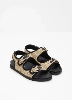 bonprix Strandmode|Sommerschuhe^Sandalen schwarz/natur
