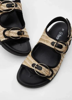 bonprix Strandmode|Sommerschuhe^Sandalen schwarz/natur