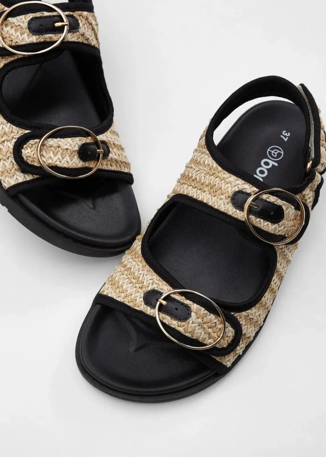 bonprix Strandmode|Sommerschuhe^Sandalen schwarz/natur