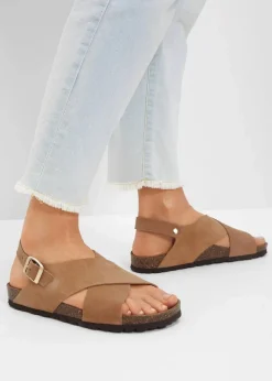 bonprix Sommerschuhe|Nachhaltigere Materialien^Sandalen aus Leder camel