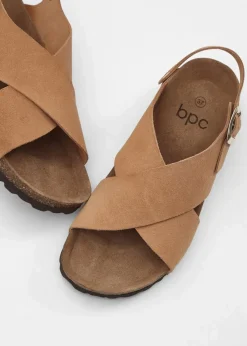 bonprix Sommerschuhe|Nachhaltigere Materialien^Sandalen aus Leder camel