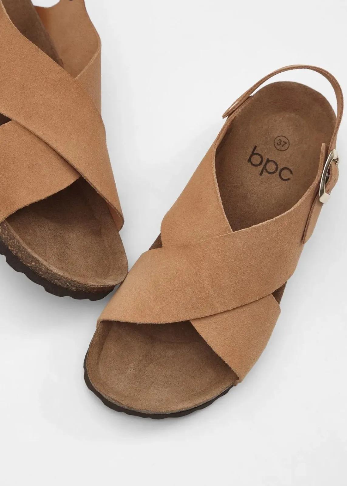 bonprix Sommerschuhe|Nachhaltigere Materialien^Sandalen aus Leder camel
