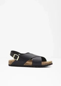 bonprix Sommerschuhe|Nachhaltigere Materialien^Sandalen aus Leder schwarz