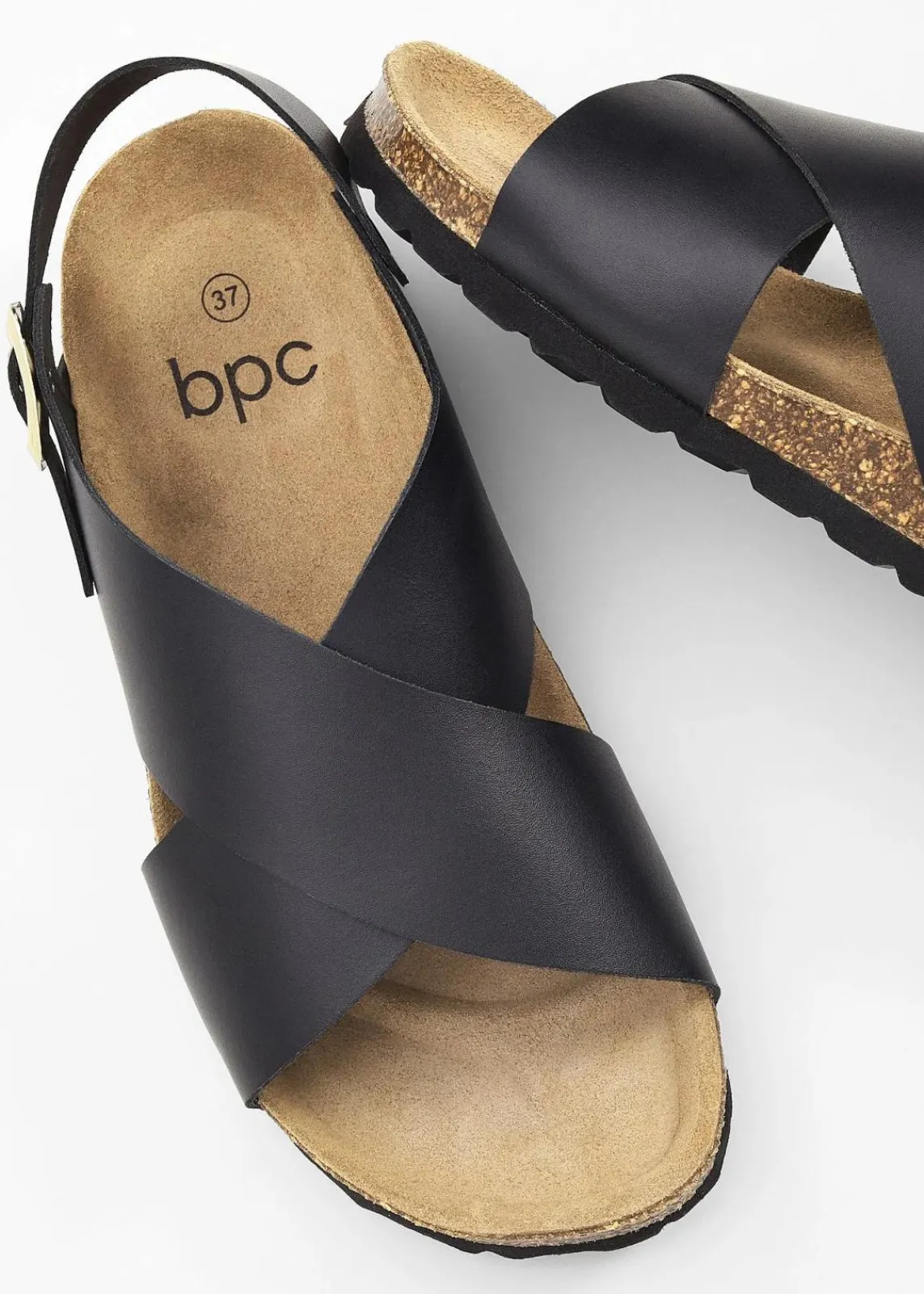 bonprix Sommerschuhe|Nachhaltigere Materialien^Sandalen aus Leder schwarz