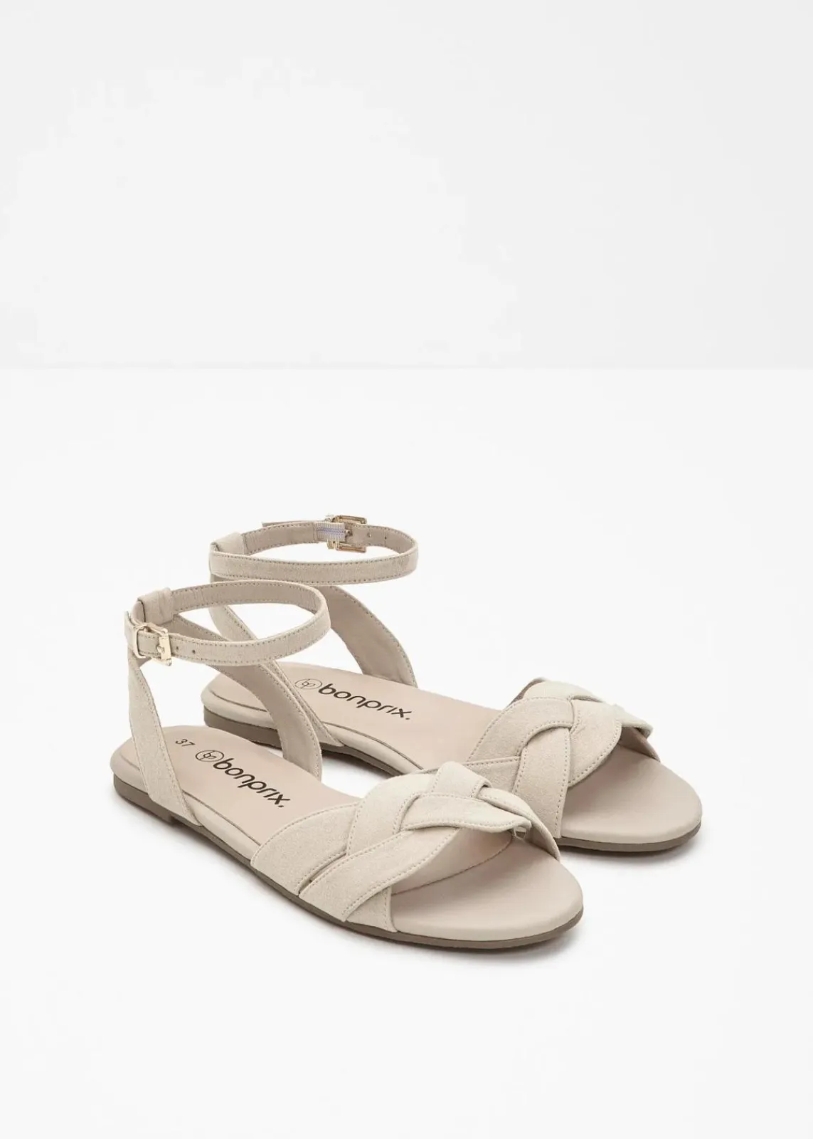 bonprix Sommerschuhe^Sandalen in Flecht-Optik hellsand