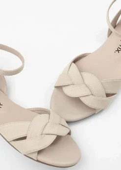 bonprix Sommerschuhe^Sandalen in Flecht-Optik hellsand