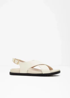 bonprix Strandmode|Sommerschuhe^Sandalen mit bequemem Fußbett naturbeige