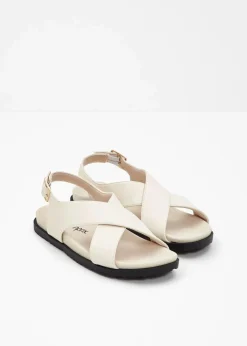 bonprix Strandmode|Sommerschuhe^Sandalen mit bequemem Fußbett naturbeige