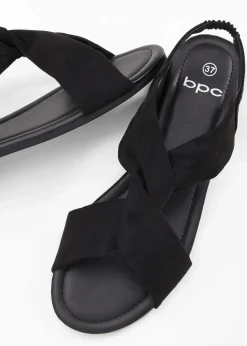 bonprix Sommerschuhe|Schuhe & Accessoires In Spezialgrößen·Schuhe In Übergröße^Sandalen mit flexiblen Riemen schwarz